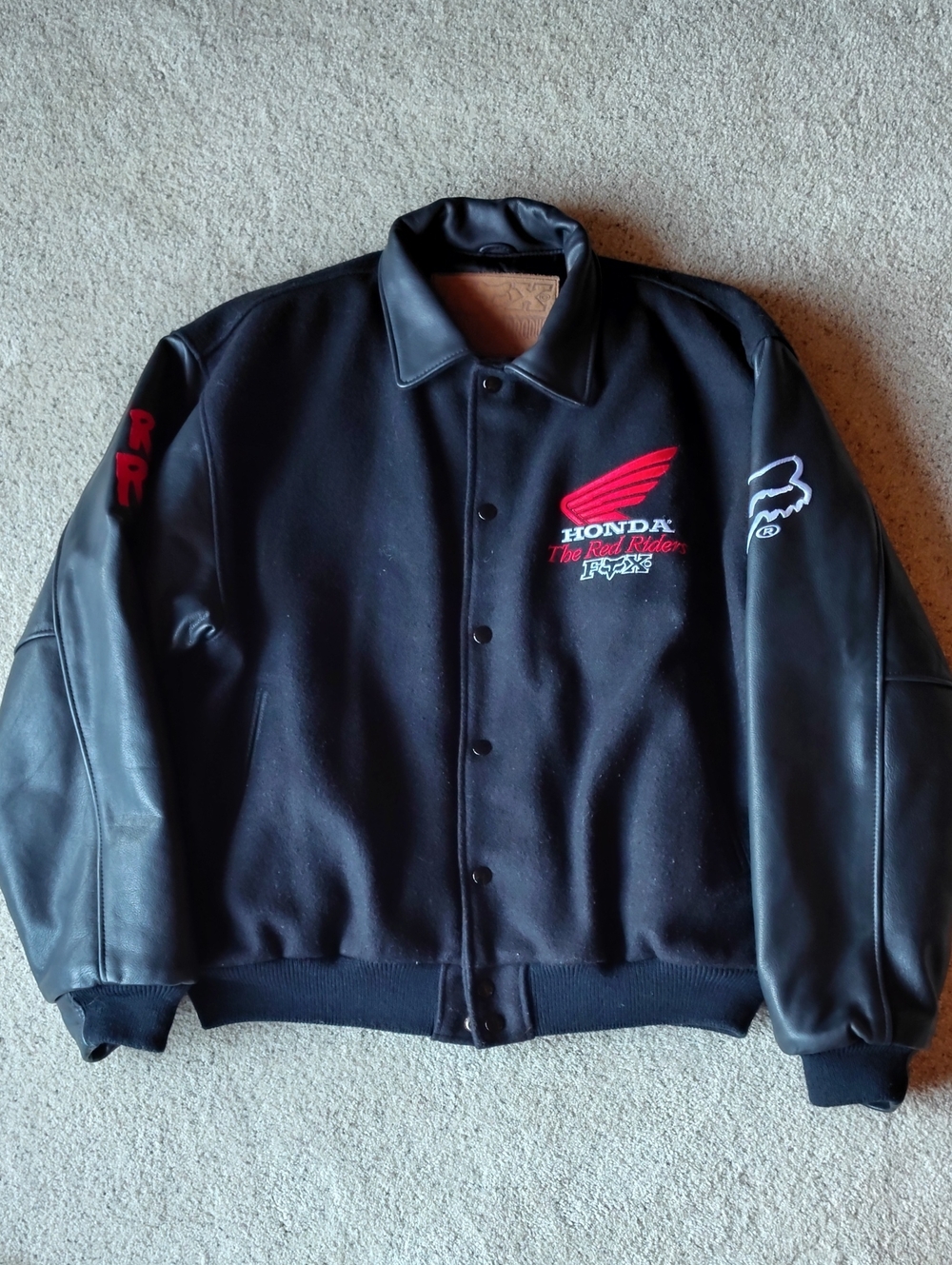 Fox Honda The Red Riders Vintage Varsity Jacket Men's XL